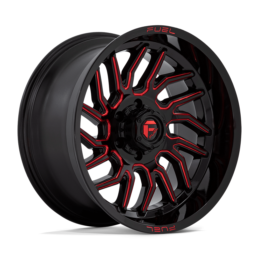 Fuel 1 Pc D808 Hurricane Gloss Black Milled Red Tint