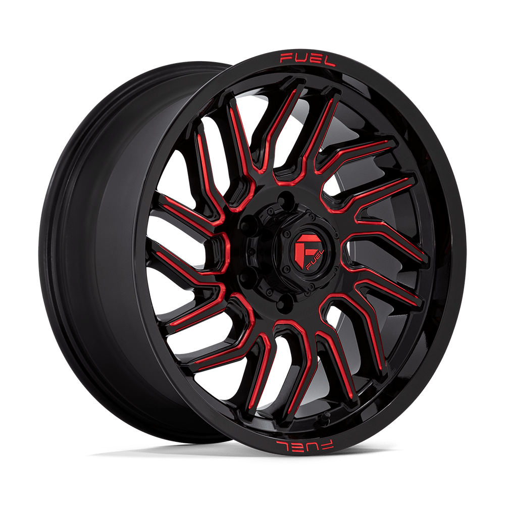 Fuel 1 Pc D808 Hurricane Gloss Black Milled Red Tint