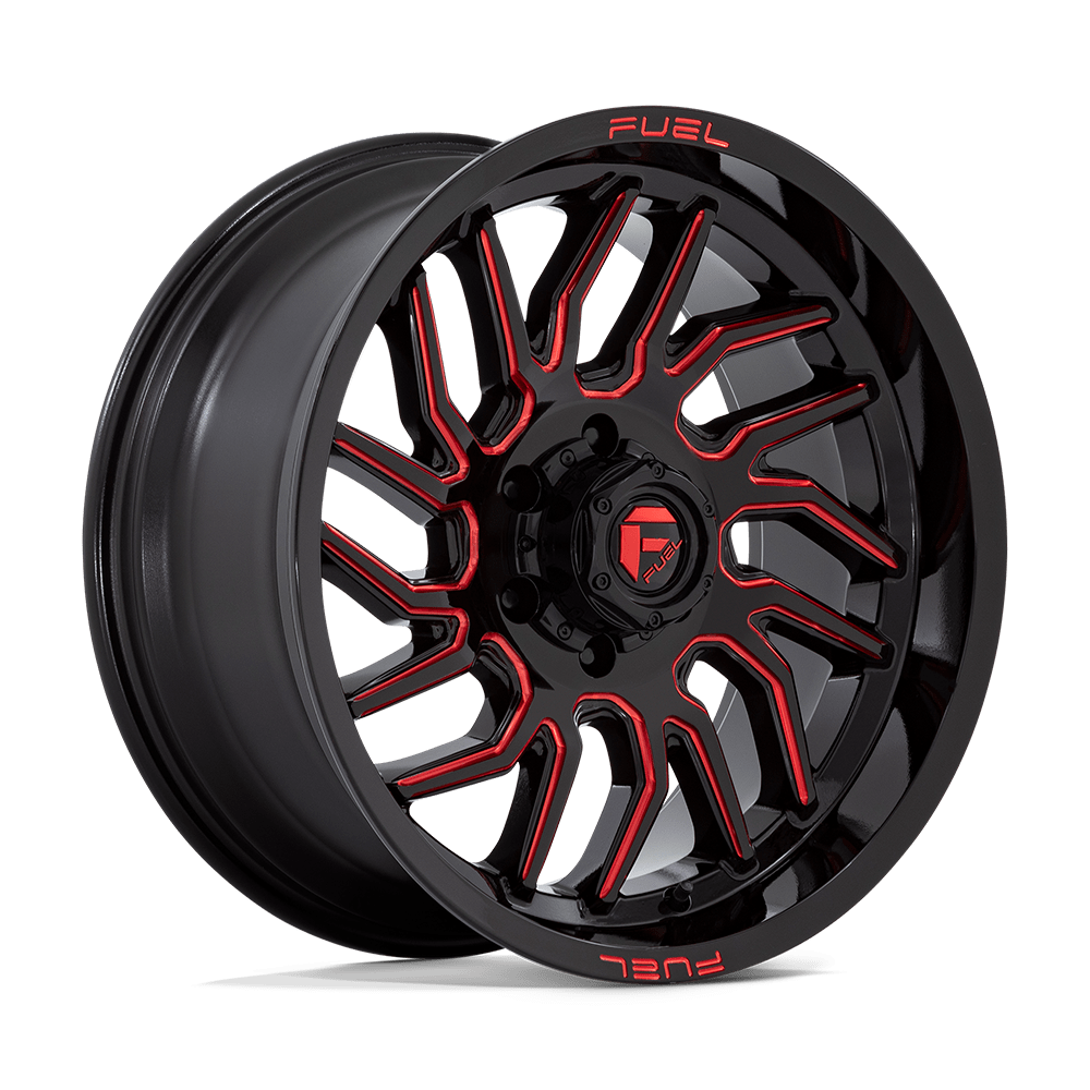 Fuel 1 Pc D808 Hurricane Gloss Black Milled Red Tint