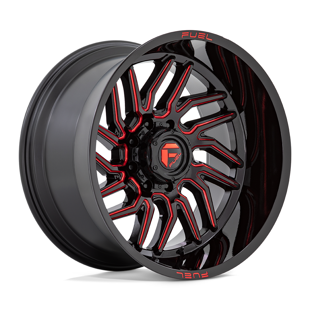 Fuel 1 Pc D808 Hurricane Gloss Black Milled Red Tint