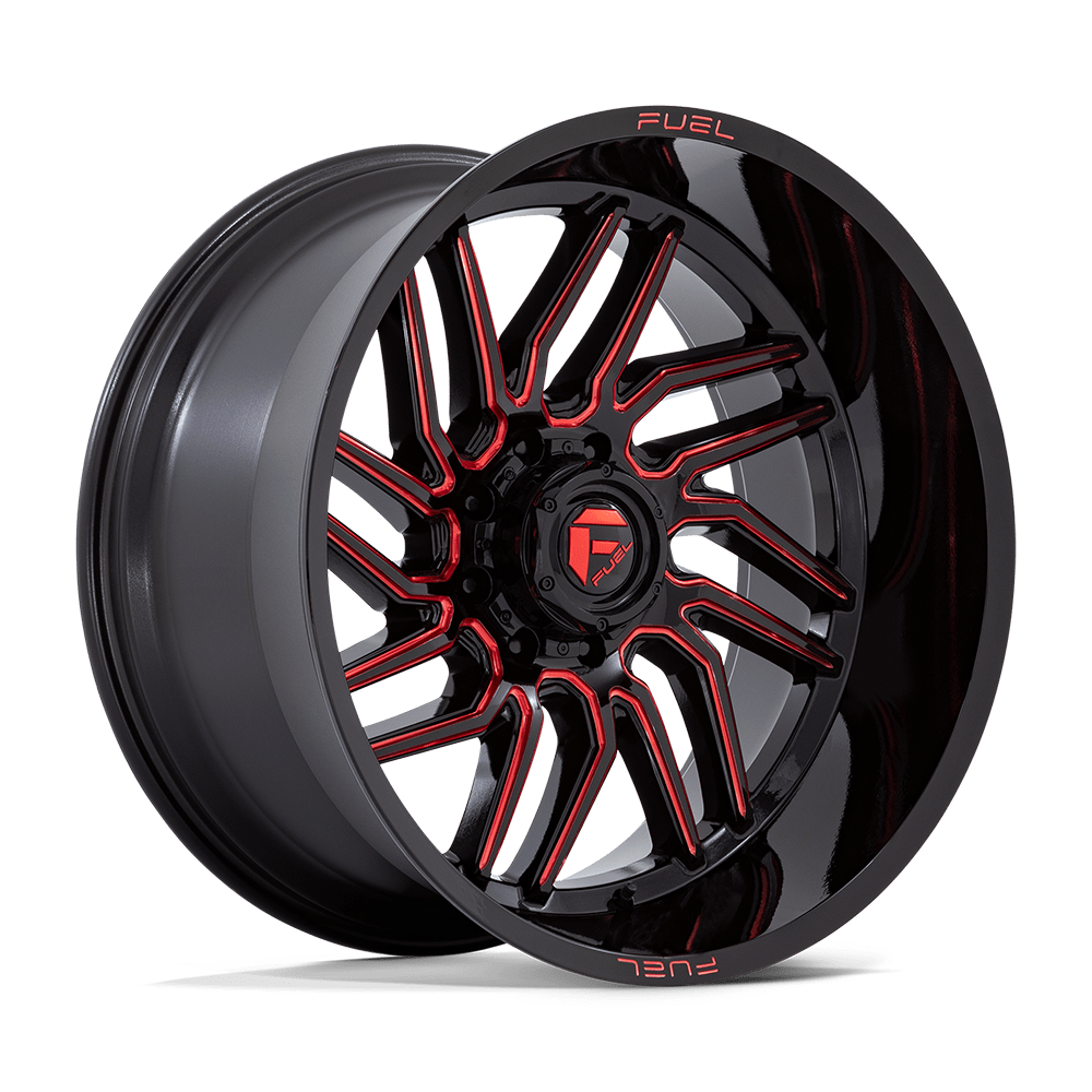 Fuel 1 Pc D808 Hurricane Gloss Black Milled Red Tint