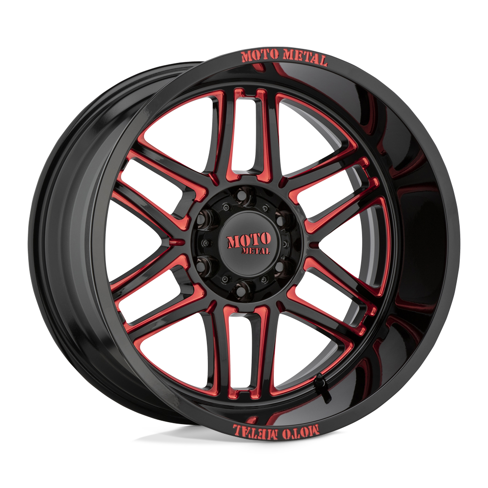 Moto Metal Mo992 Folsom Gloss Black Milled With Red Tint