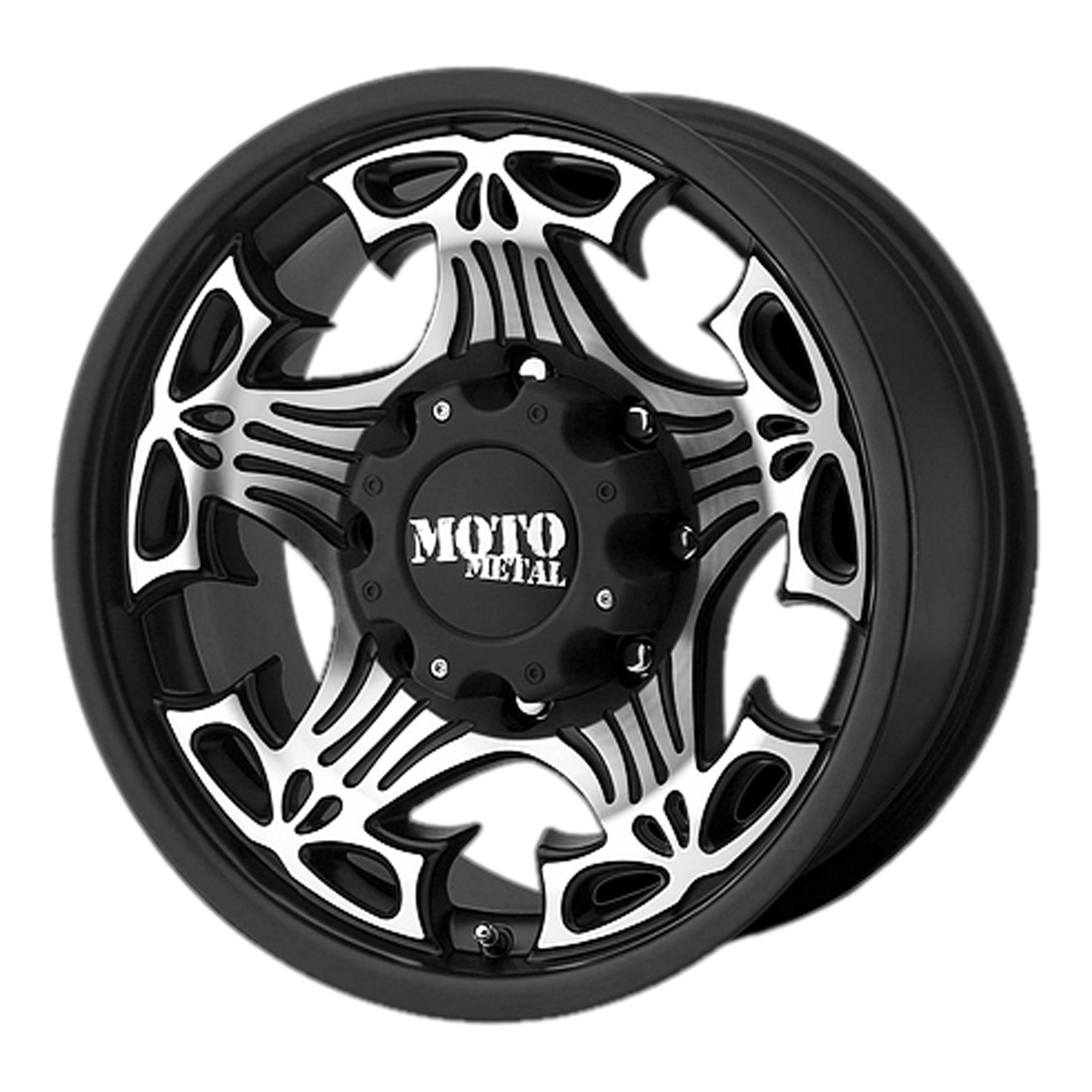 Moto Metal Mo909 Skull Gloss Black With Machined Face