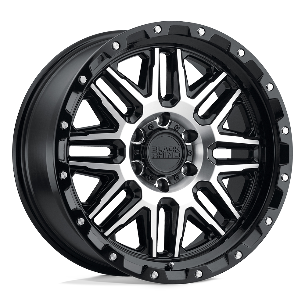 Black Rhino Hard Alloys Alamo Gloss Black W/ Machined Face & Stainless Bolts