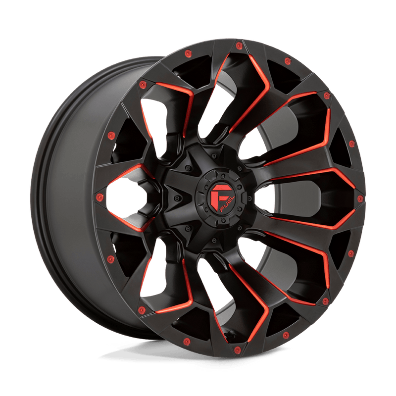 Fuel D787 Assault Cast Aluminum Wheel - Matte Black Red Milled