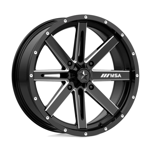 M41 Boxer Cast Aluminum Wheel in Gloss Black Milled Finish from MSA Offroad Wheels - View 2