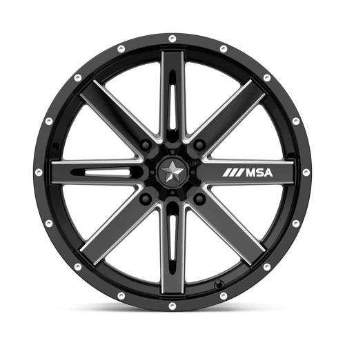 M41 Boxer Cast Aluminum Wheel in Gloss Black Milled Finish from MSA Offroad Wheels - View 4