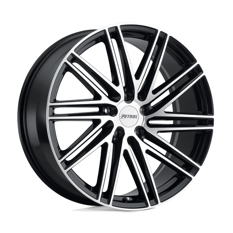 P1C Cast Aluminum Wheel in Gloss Black with Machined Face Finish from Petrol Wheels - View 1
